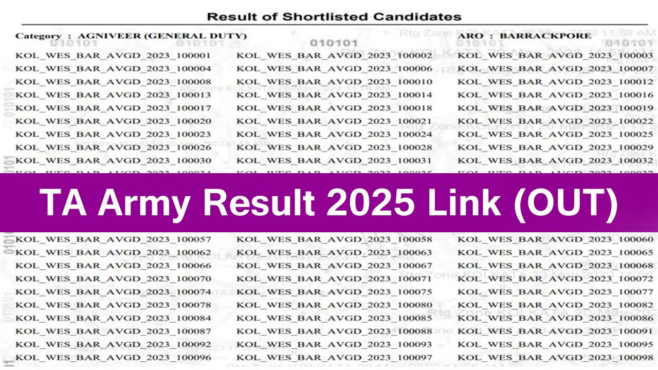 TA Army Result 2025