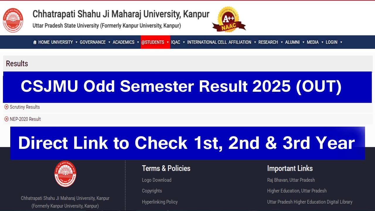 csjmu odd semester result