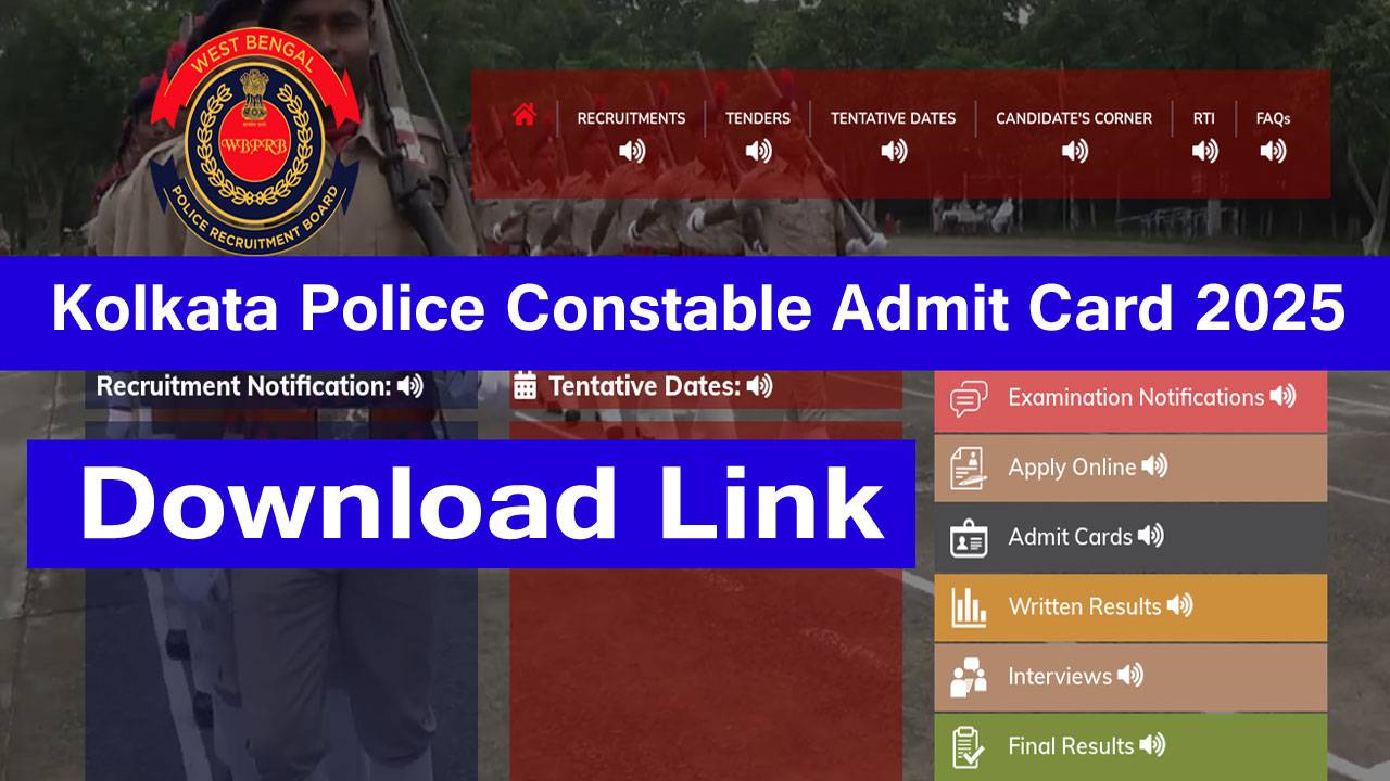 kolkata police constable admit card